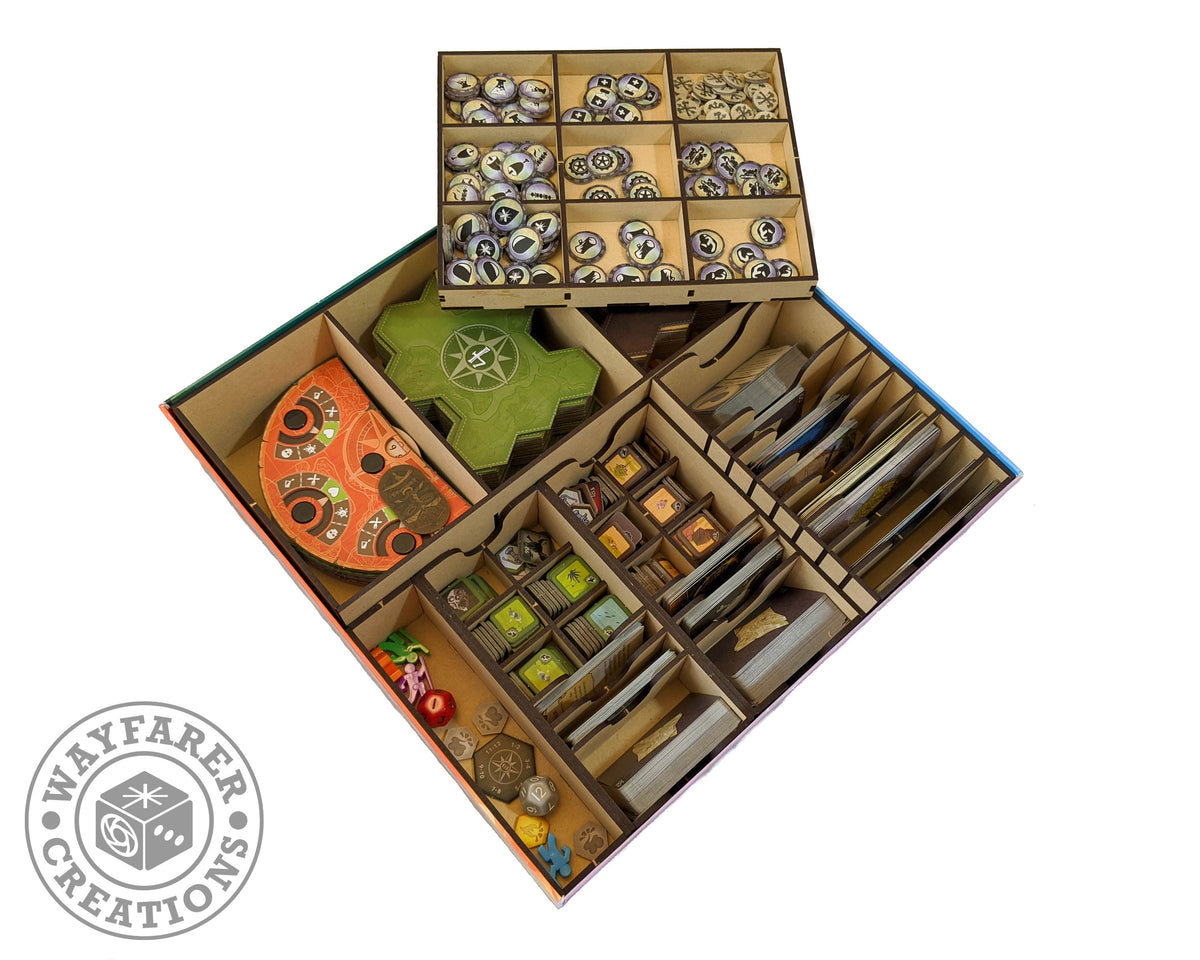2 Above and Below Board Game Token Organizers. 13 Total Slots Your Choice  of Color. Storage Town-building Tabletop Red Raven Adventure 